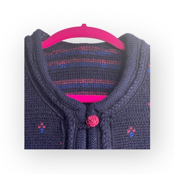 Vintage: Vitabella ❤︎ Nordic Specialty Rose Buttons Wool Cardigan Sweater ❤︎ S - Picture 3 of 16